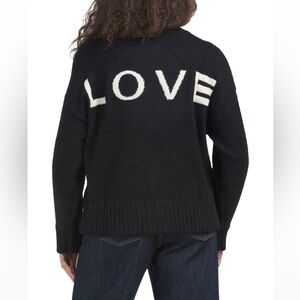 NWT La Biz Black & white LOVE Sweater - S
